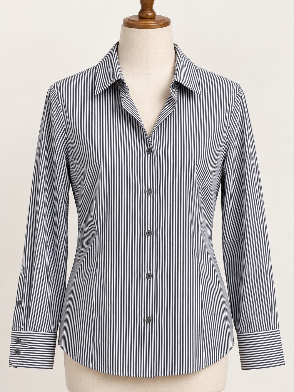 J Crew Black & White Striped Button-Up Shirt